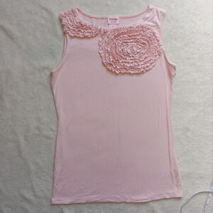 5 for $10 Even For Girls Pink Ruffle Detail Stretchy Tank size 14